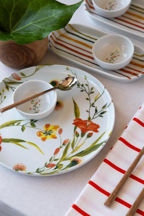 Hermia Juego de Desayuno de Porcelana de 14 Piezas Multicolor